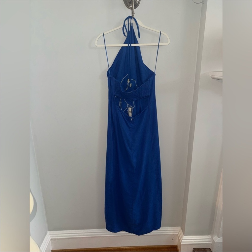 NWT! Anthropologie Celandine Linen-Blend Halter Side-Slit Maxi Dress - Small ☁️ - Picture 11 of 15